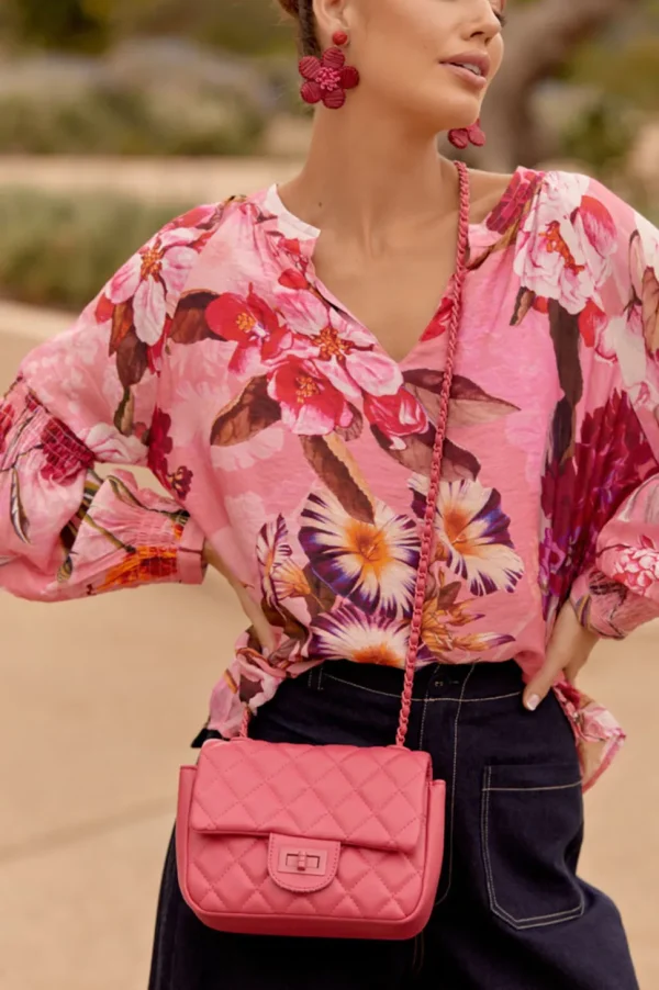 Adorne - Pink June Diamond Quilt Crossbody bag 1675