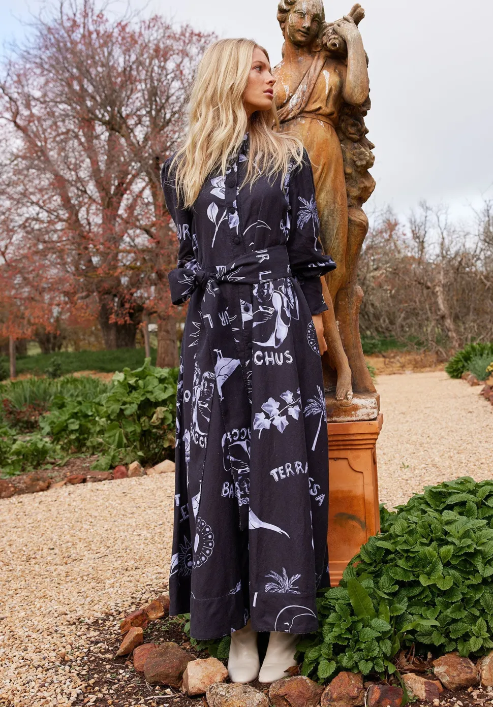binny__bacchus_printed_co_0.webp Binny - BACCHUS Printed cotton linen maxi dress with tie - The Elements