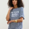 Binny - HOTEL PLAYA HERMOSA - Navy - Cotton Stripe T-Shirt
