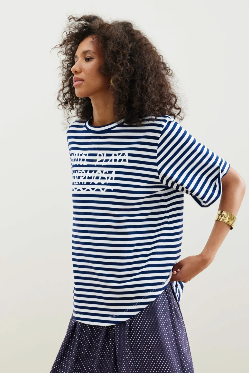 binny__hotel_playa_hermos_2.webp Binny - HOTEL PLAYA HERMOSA - Navy - Cotton Stripe T-Shirt