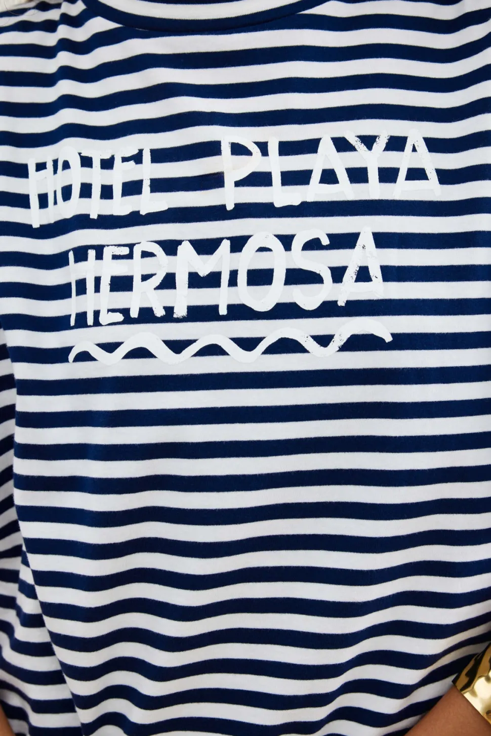 binny__hotel_playa_hermos_3.webp Binny - HOTEL PLAYA HERMOSA - Navy - Cotton Stripe T-Shirt