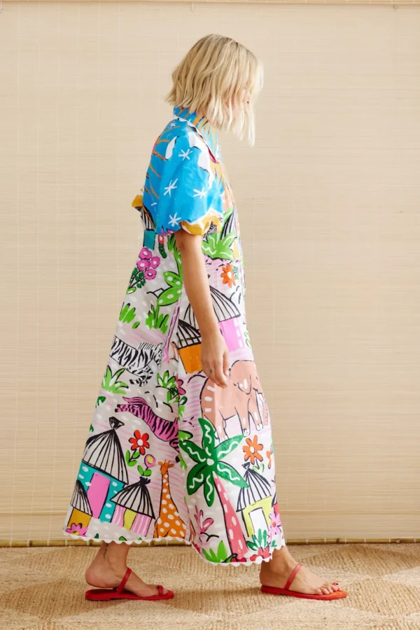 Binny - THE GODS MUST BE CRAZY - Waxcloth - Cotton Poplin Maxi Dress