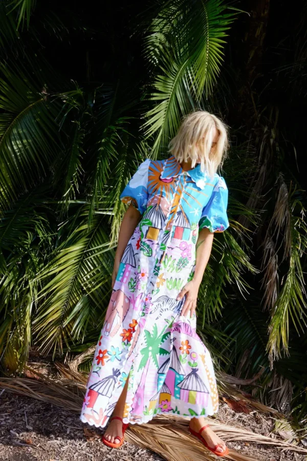 Binny - THE GODS MUST BE CRAZY - Waxcloth - Cotton Poplin Maxi Dress