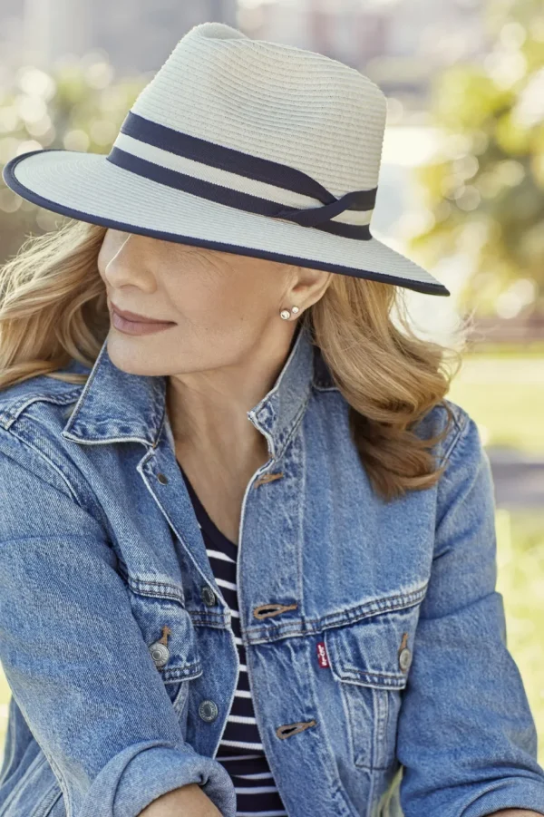 Canopy Bay by Deborah Hutton - Hat - Windsor Fedora - Ivory/Navy
