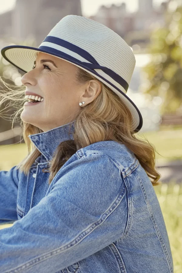 Canopy Bay by Deborah Hutton - Hat - Windsor Fedora - Ivory/Navy