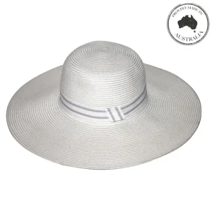 Canopy Bay by Deborah Hutton - Hat - Carla - Ivory w Stripe Trim