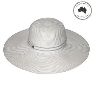 Canopy Bay by Deborah Hutton - Hat - Carla - Ivory w Stripe Trim