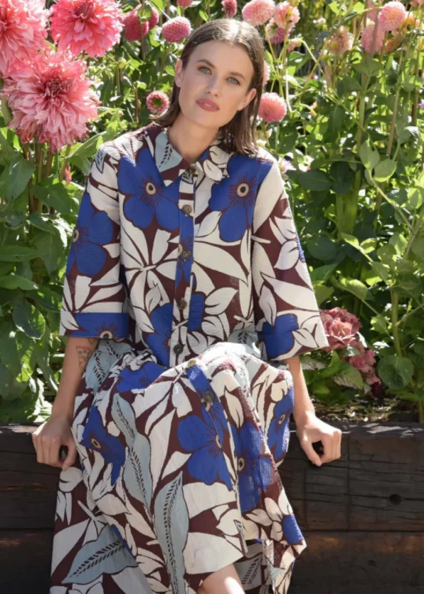 Curate - Shirty Summer Dress - Blue Floral FINAL SALE