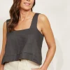 Eb & Ive - Halcyon Tank Linen - Oyster FINAL SALE