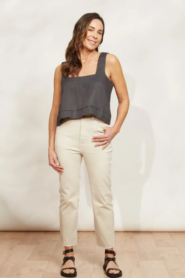 Eb & Ive - Halcyon Tank Linen - Oyster FINAL SALE