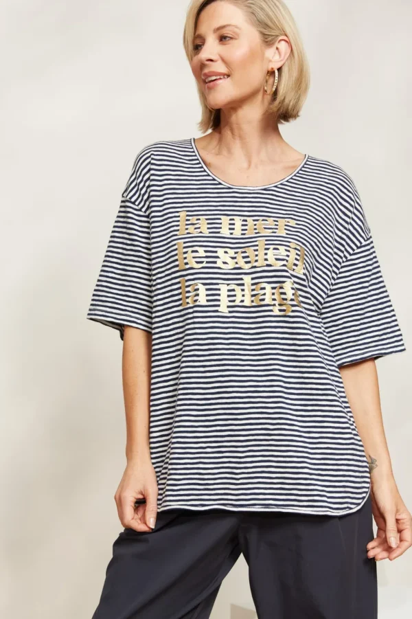 Eb & Ive - La Plage Tshirt - Indigo FINAL SALE