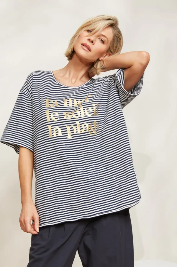 Eb & Ive - La Plage Tshirt - Indigo FINAL SALE