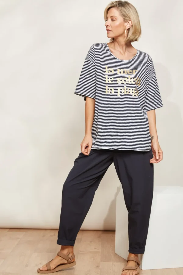 Eb & Ive - La Plage Tshirt - Indigo FINAL SALE