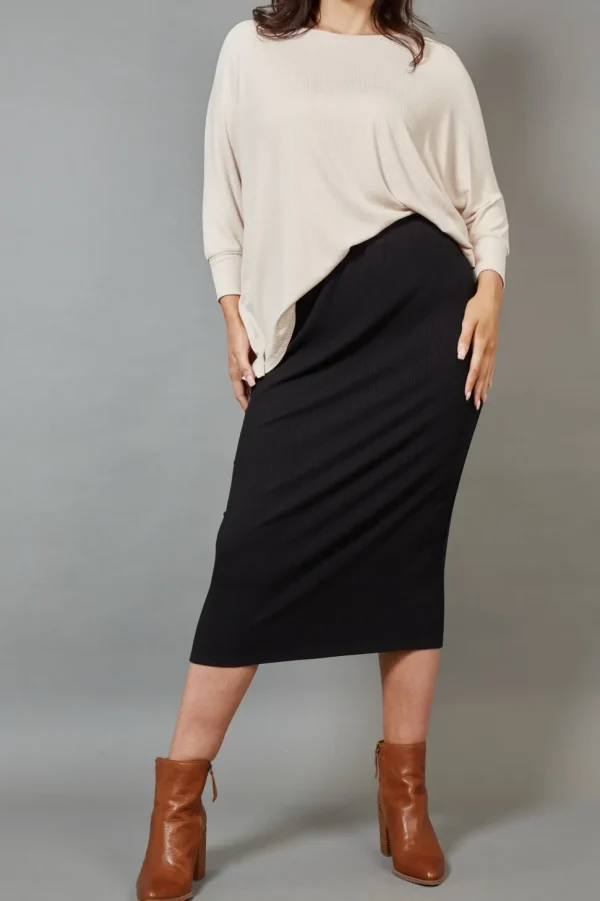 Eb & Ive - Studio Jersey Skirt - Ebony Black FINAL SALE