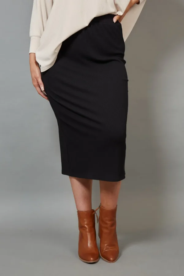 Eb & Ive - Studio Jersey Skirt - Ebony Black FINAL SALE