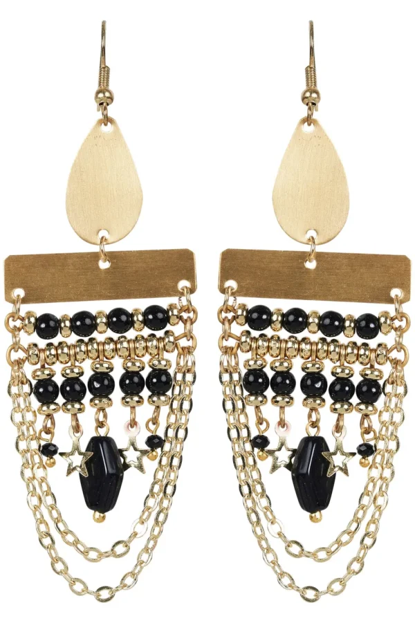 Eb & Ive - Tullah Drop Earring - Brass Bead or Brass Stars