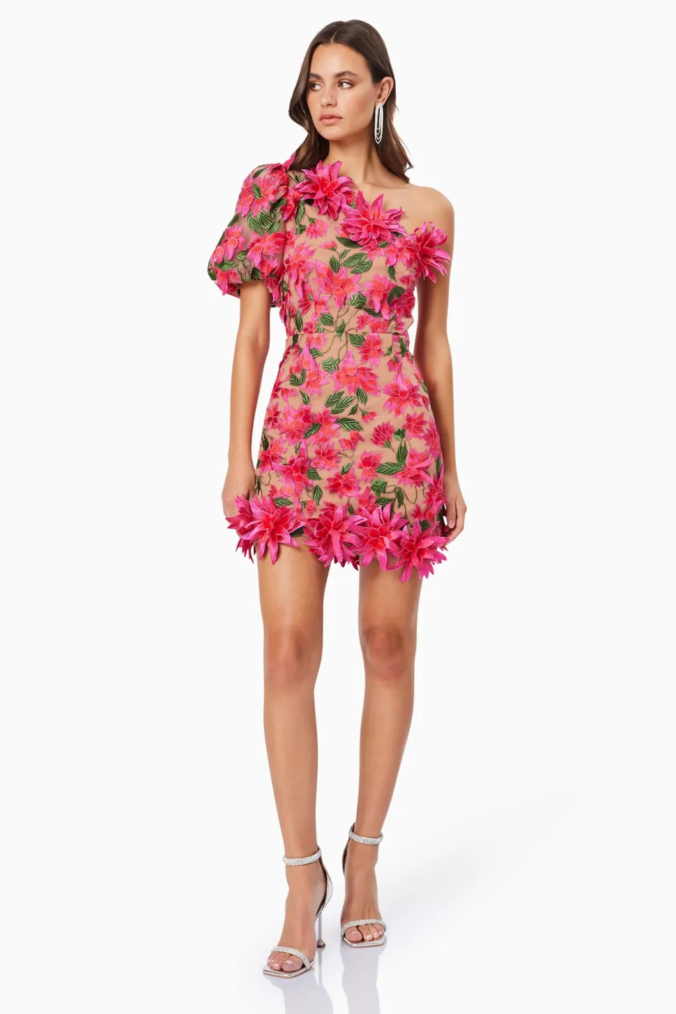elliat__valentina_one_sho_1.webp Elliat - Valentina One Shoulder Dress - Pink Multi