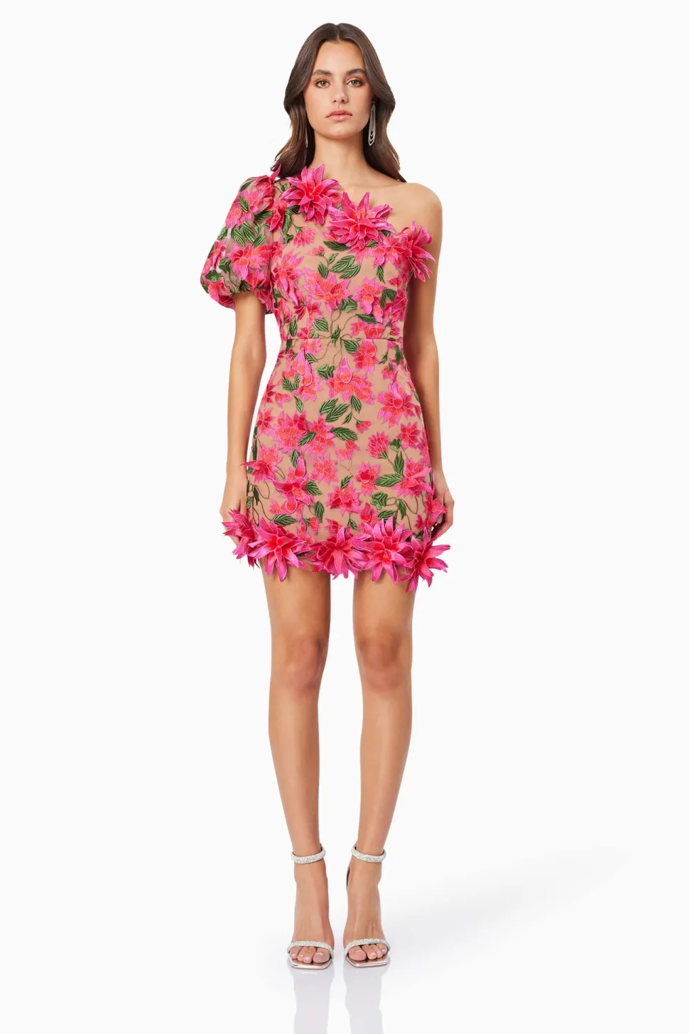 elliat__valentina_one_sho_2.webp Elliat - Valentina One Shoulder Dress - Pink Multi