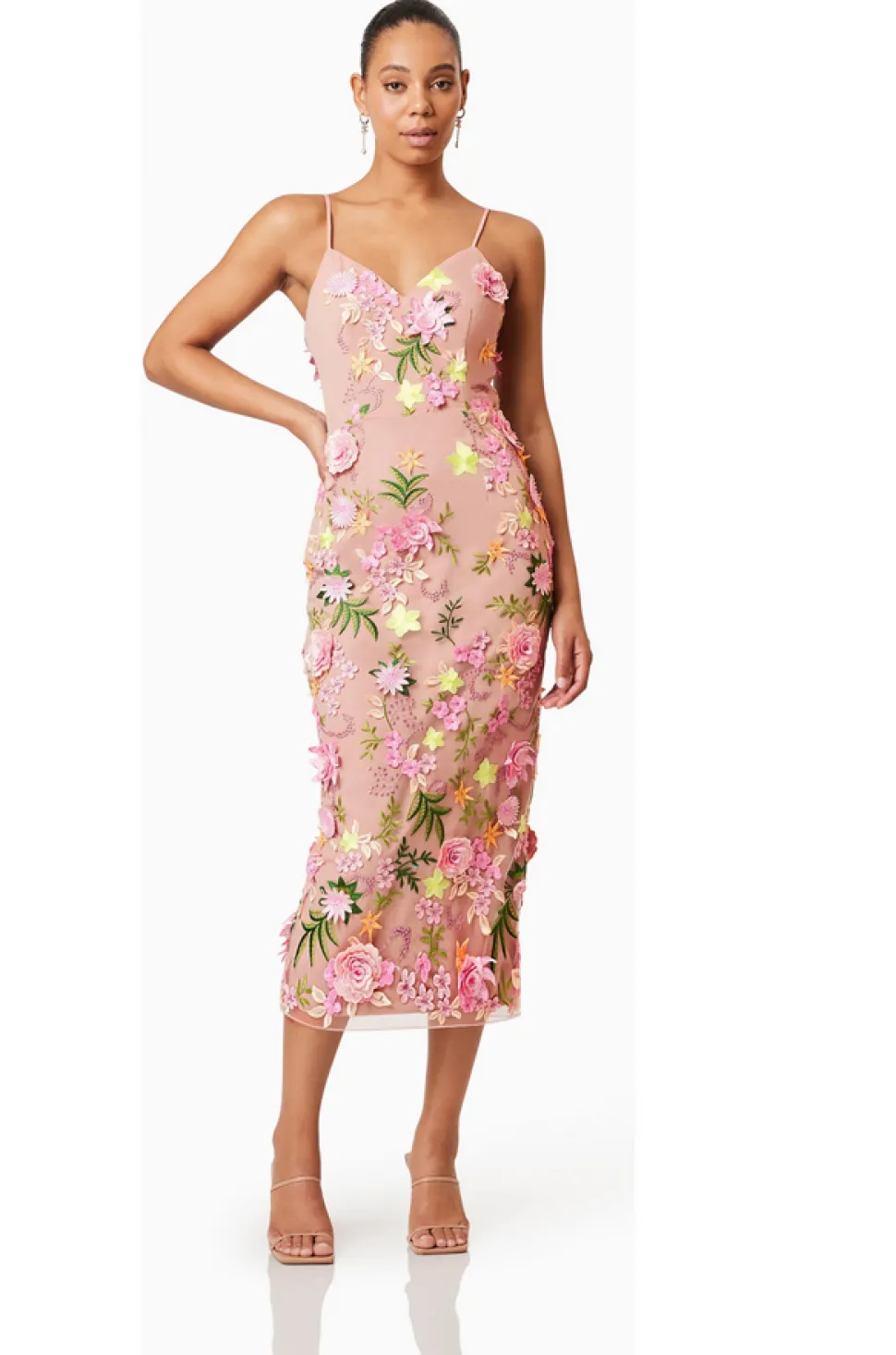 elliatt__aella_midi_dress_0.webp Elliatt - Aella Midi Dress - Pink Multi
