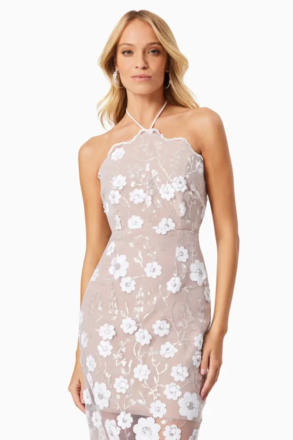 Elliatt - Elodie Midi Dress - Ivory Nude