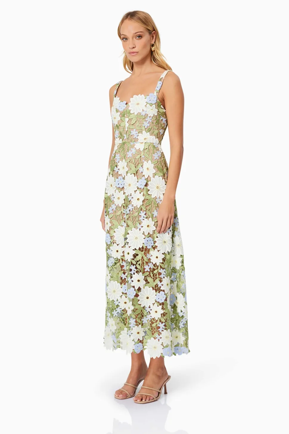 elliatt__flora_lace_midi__3.webp Elliatt - Flora Lace Midi Dress - Multi