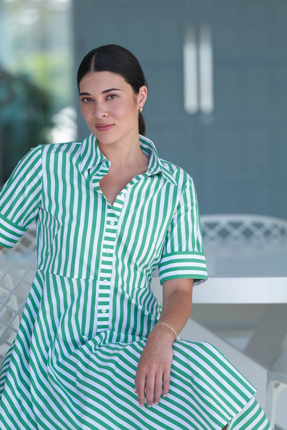 foil__award_winning_dress_0.webp Foil - Award Winning Dress - Green Stripe CFO7875