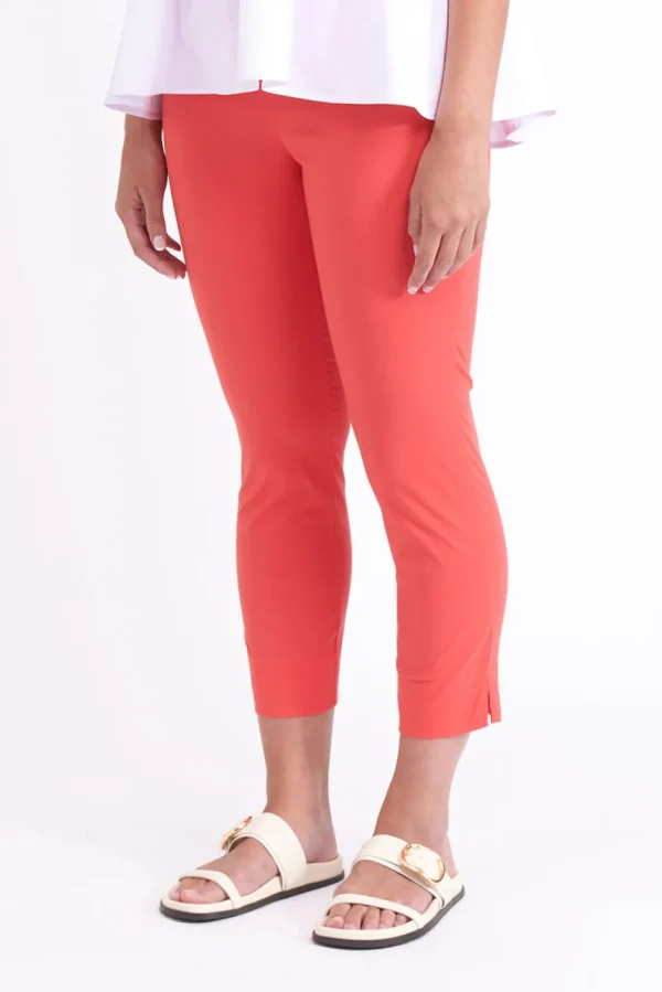 Foil - Fuss Free Trapeze Taper Capri Pant - Papaya CFO4901