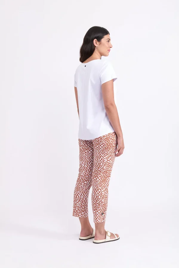 Foil - Fuss Free Trapeze Taper Capri Pant - Botswana Ginger Snap CF04901P