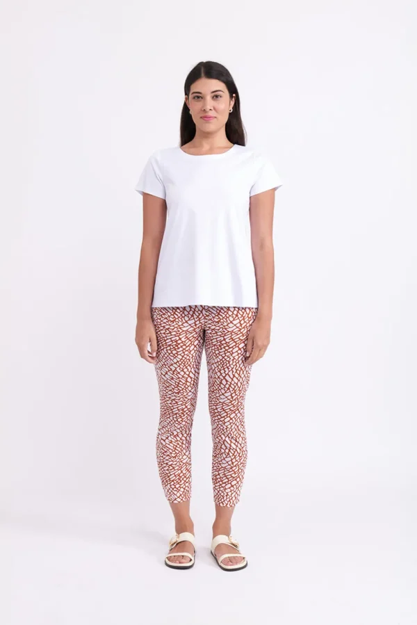 Foil - Fuss Free Trapeze Taper Capri Pant - Botswana Ginger Snap CF04901P