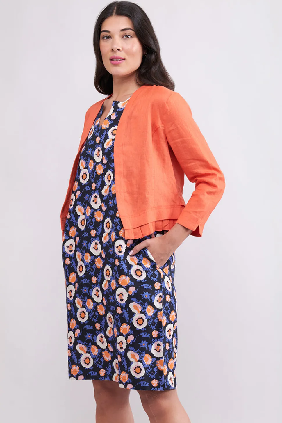 foil__pleat_dreams_shift__4.webp Foil - Pleat Dreams Shift Dress - Nectarine CFO7895