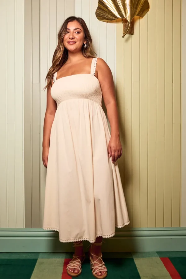 Haven - Adelfia Shirred Dress - Cannoli