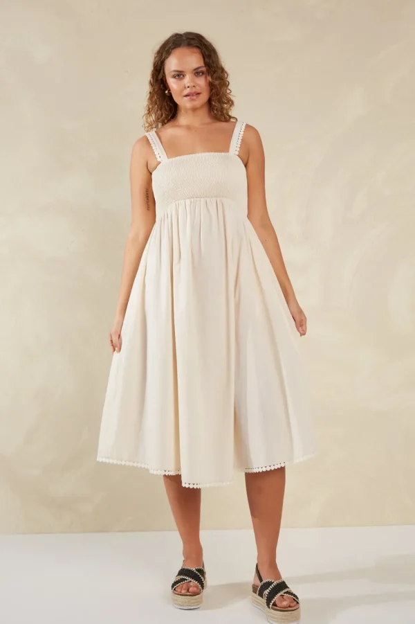 Haven - Adelfia Shirred Dress - Cannoli