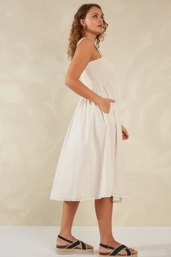 Haven - Adelfia Shirred Dress - Cannoli