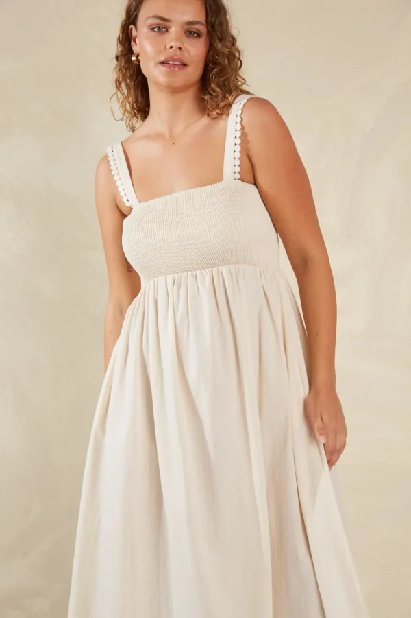 Haven - Adelfia Shirred Dress - Cannoli