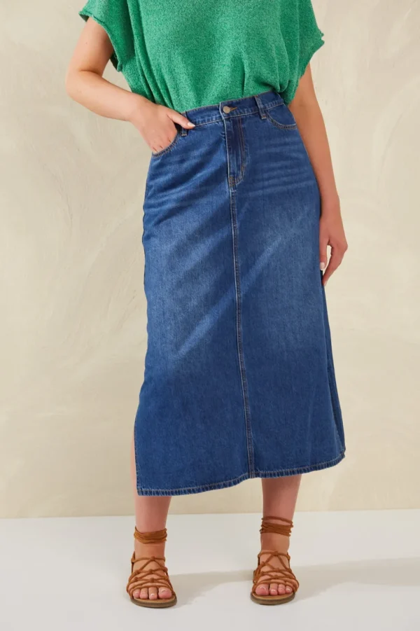 Haven - Dalton Denim Skirt - Indigo
