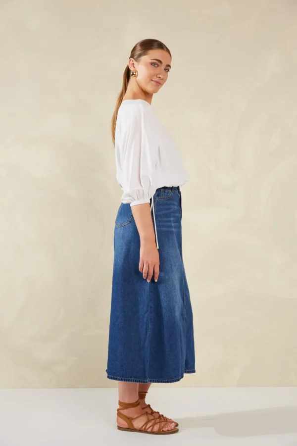 Haven - Dalton Denim Skirt - Indigo