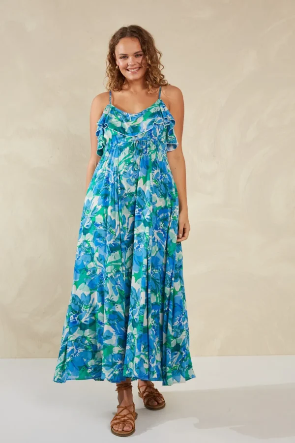 Haven - Lipari Frill Maxi Dress - Petali