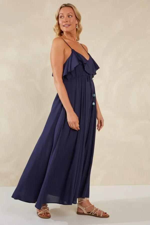 Haven - Lipari Frill Maxi Dress - Riviera