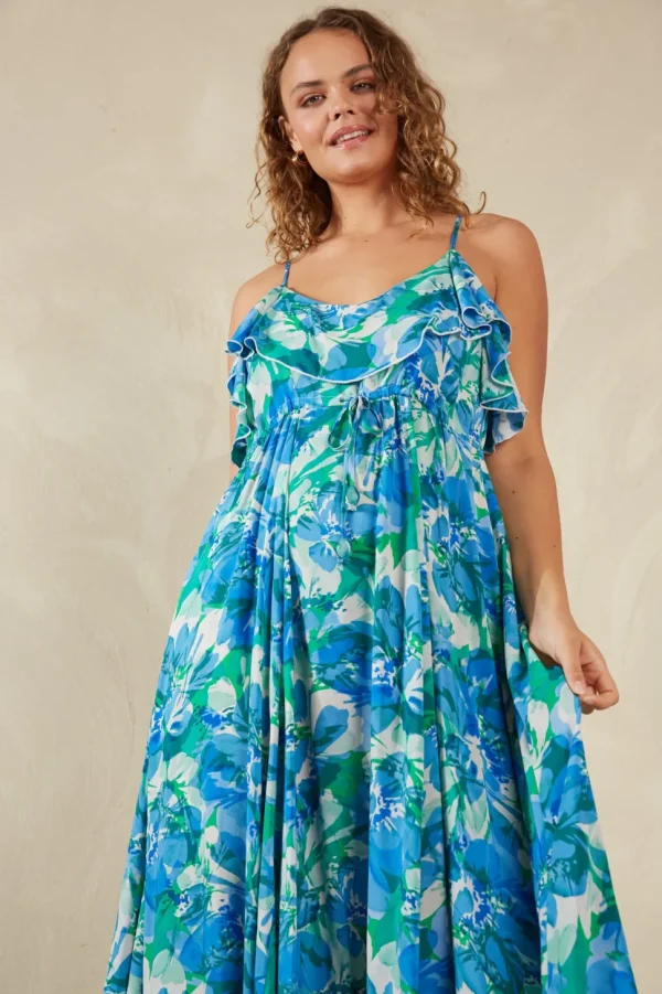 Haven - Lipari Frill Maxi Dress - Petali