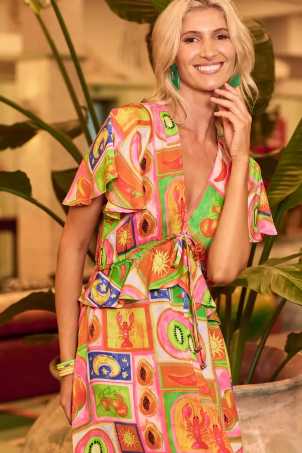 Haven - Portofino Frill Maxi Dress - Spritz FINAL SALE