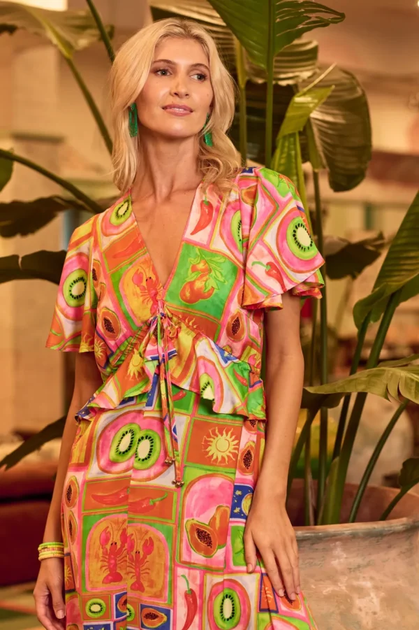 Haven - Portofino Frill Maxi Dress - Spritz FINAL SALE