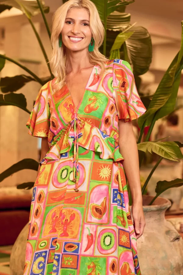 Haven - Portofino Frill Maxi Dress - Spritz FINAL SALE