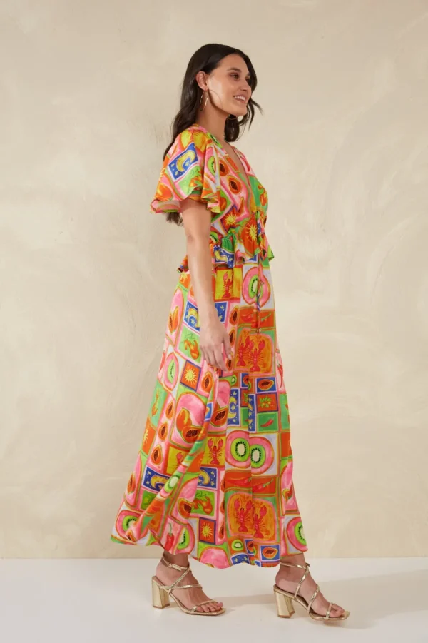 Haven - Portofino Frill Maxi Dress - Spritz FINAL SALE