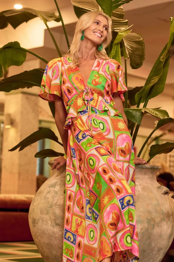 Haven - Portofino Frill Maxi Dress - Spritz FINAL SALE