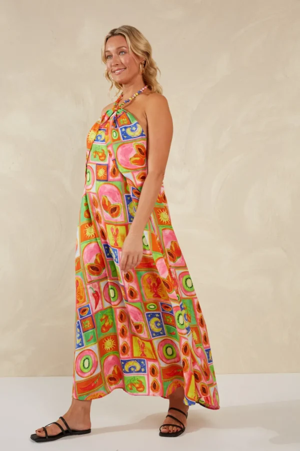 Haven - Portofino Halter Maxi Dress - Spritz FINAL SALE