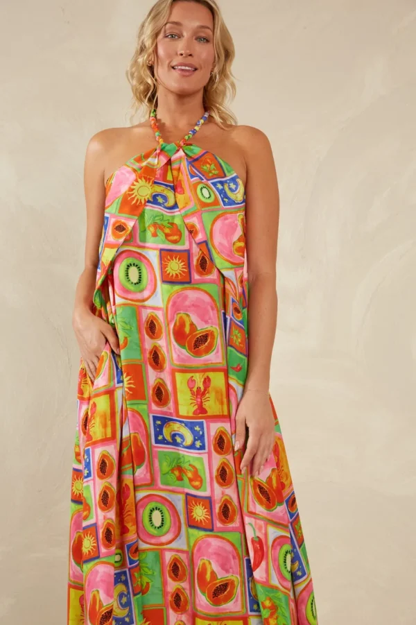 Haven - Portofino Halter Maxi Dress - Spritz FINAL SALE