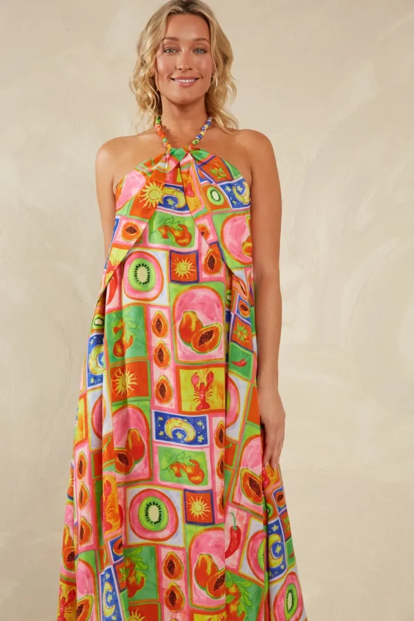 Haven - Portofino Halter Maxi Dress - Spritz FINAL SALE