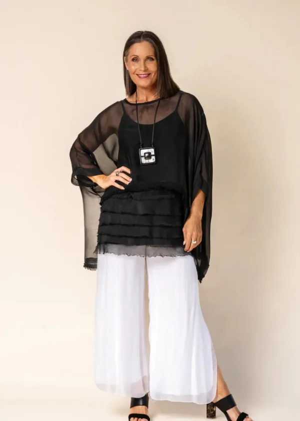 Imagine - Black Onyx Farah Top Silk 10IM7085