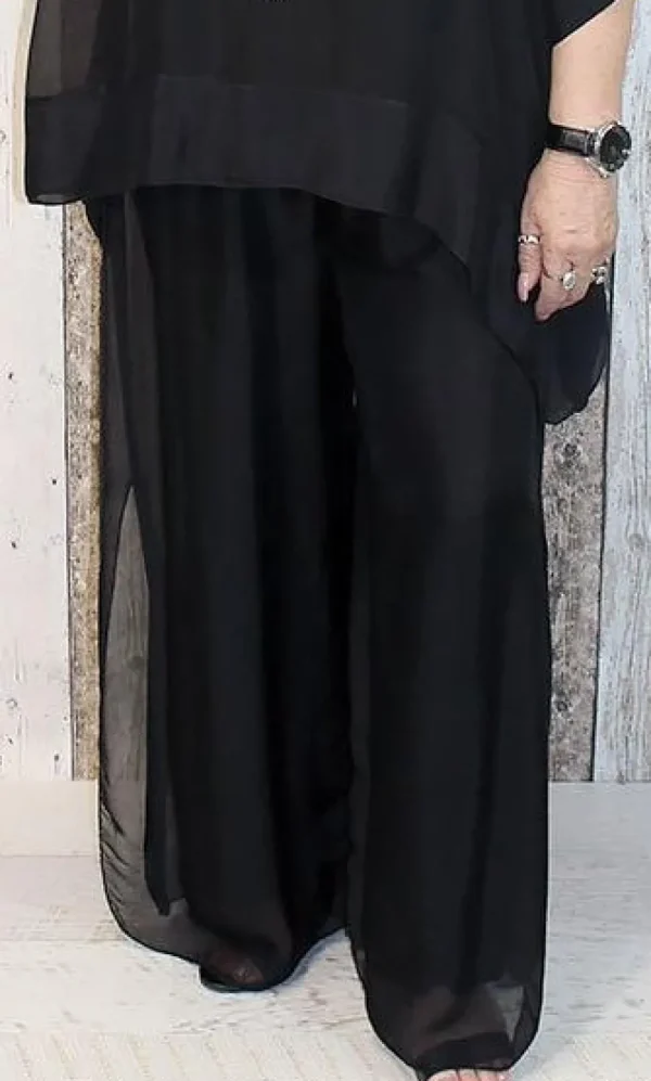 Imagine - Black Silk Gia Pant with Split 10IM2184