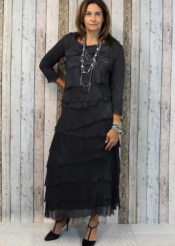 Imagine - Granite Flapper Fifi Silk Skirt 10IM2272G